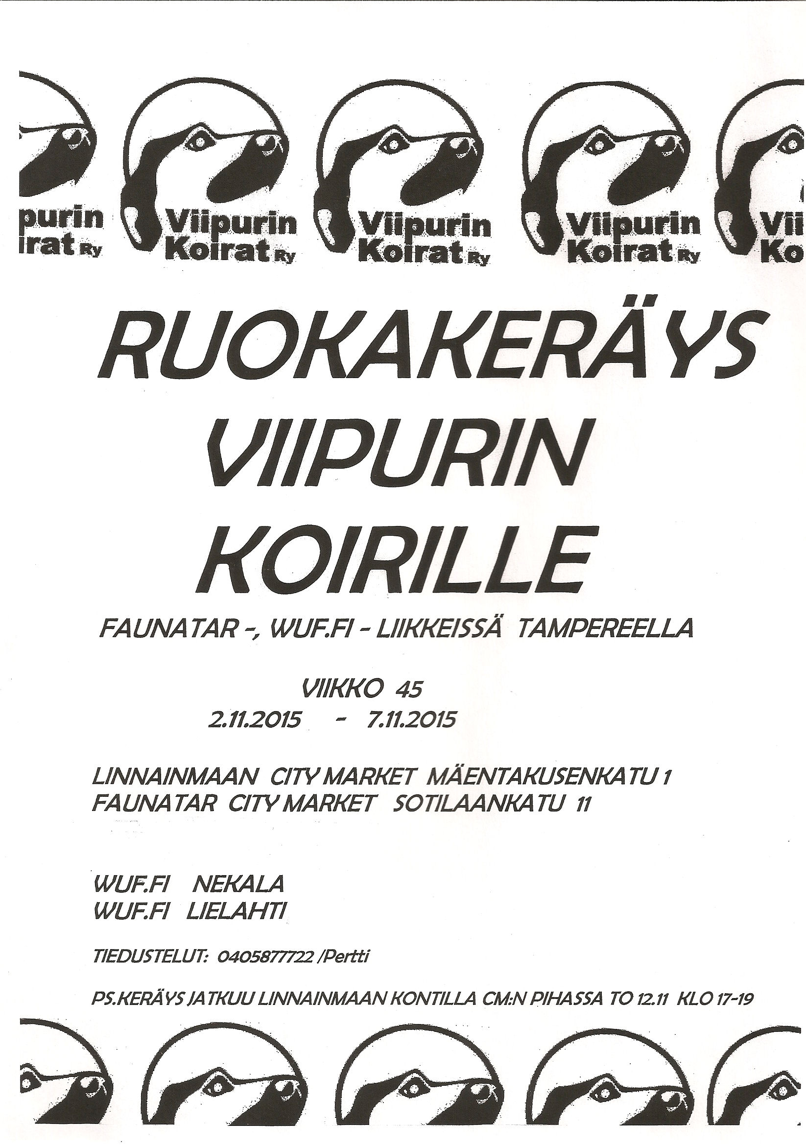 Ruokakeräys Tampereella .2015 | Viipurin Koirat ry